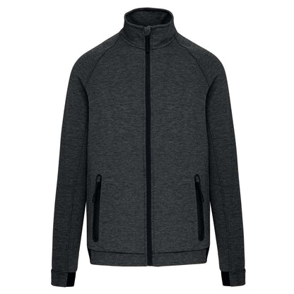 HIGH NECK JACKET - Deep Grey Heather - colorimageurl