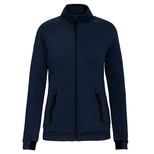 LADIES' HIGH NECK JACKET - French Navy Heather - colorimageurl
