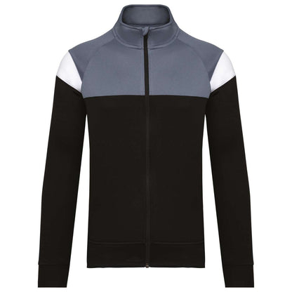 ADULT ZIPPED TRACKSUIT JACKET - Black/Sporty Grey - colorimageurl