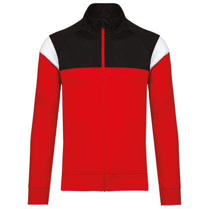 ADULT ZIPPED TRACKSUIT JACKET - Sporty Red/Black - colorimageurl