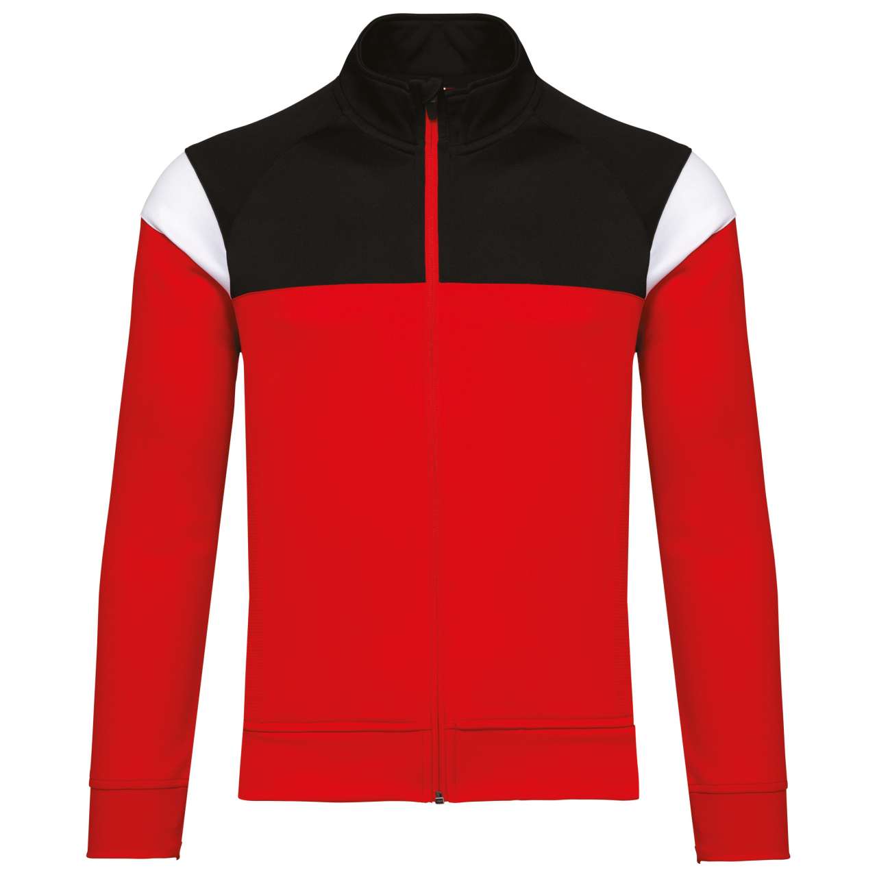 KIDS ZIPPED TRACKSUIT JACKET - Sporty Red/Black - colorimageurl