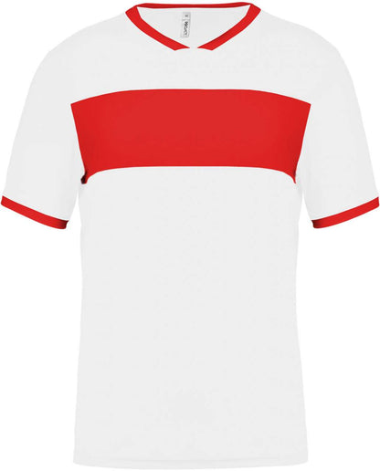 ADULTS' SHORT-SLEEVED JERSEY - White/Sporty Red - Main