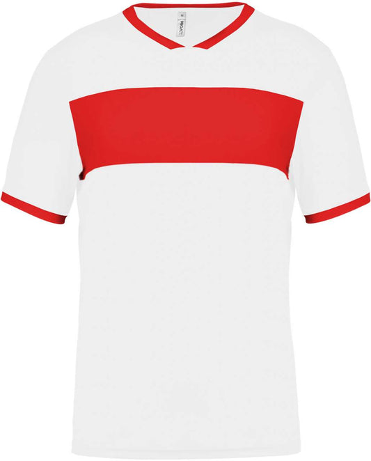 ADULTS' SHORT-SLEEVED JERSEY - White/Sporty Red - Main