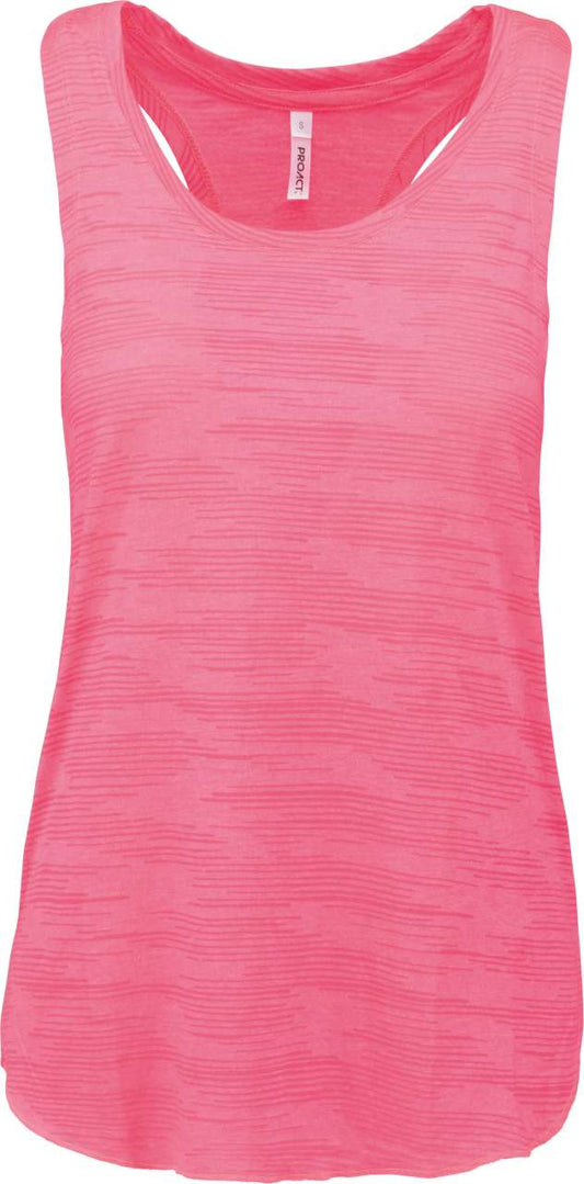 LADIES' SPORTS TANK TOP - Fluorescent Pink - colorimageurl