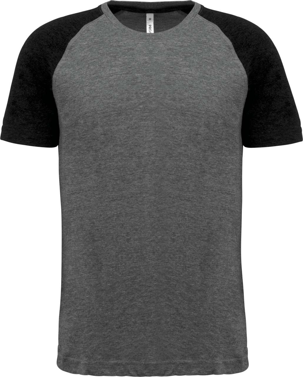 ADULT TRIBLEND TWO-TONE SPORTS SHORT-SLEEVED T-SHIRT - Grey Heather/Black Heather - colorimageurl
