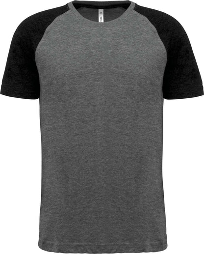 ADULT TRIBLEND TWO-TONE SPORTS SHORT-SLEEVED T-SHIRT - Grey Heather/Black Heather - colorimageurl
