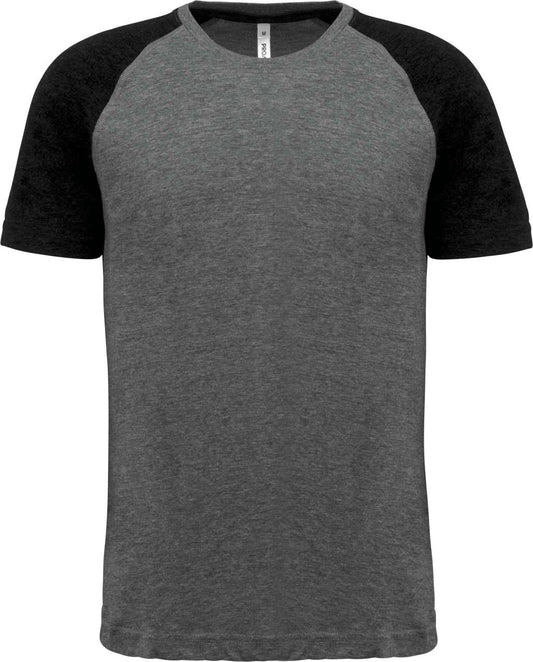 ADULT TRIBLEND TWO-TONE SPORTS SHORT-SLEEVED T-SHIRT - Grey Heather/Black Heather - colorimageurl