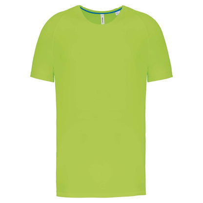 MEN'S RECYCLED ROUND NECK SPORTS T-SHIRT - Lime - colorimageurl