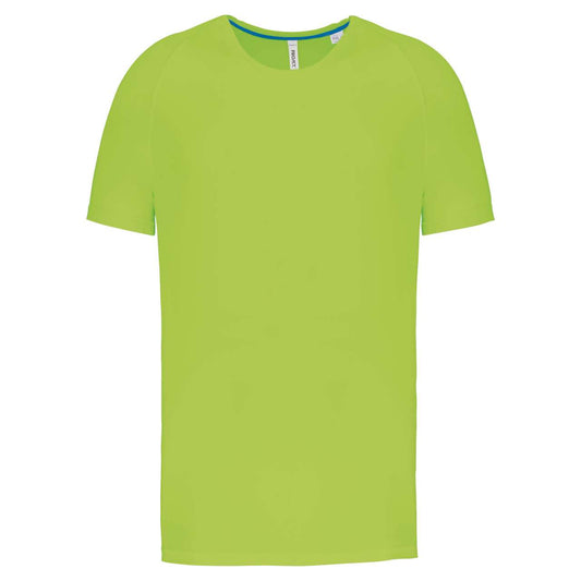 MEN'S RECYCLED ROUND NECK SPORTS T-SHIRT - Lime - colorimageurl