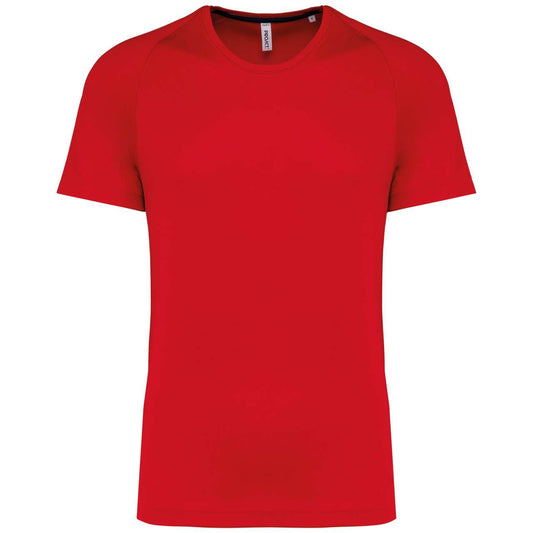 MEN'S RECYCLED ROUND NECK SPORTS T-SHIRT - Red - colorimageurl