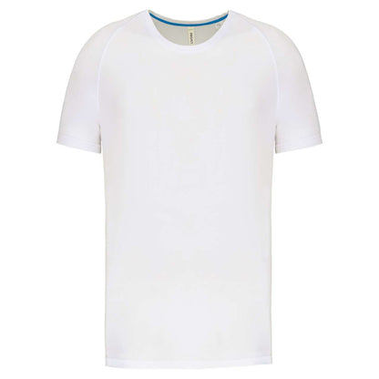 MEN'S RECYCLED ROUND NECK SPORTS T-SHIRT - White - colorimageurl