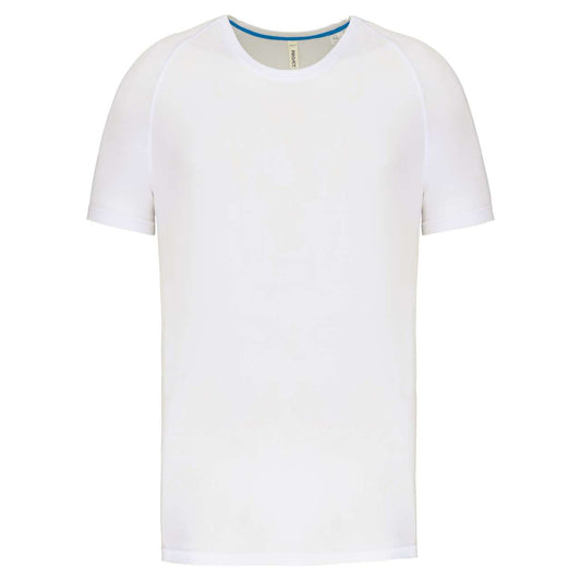 MEN'S RECYCLED ROUND NECK SPORTS T-SHIRT - White - colorimageurl