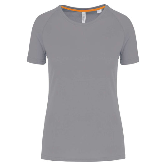 LADIES' RECYCLED ROUND NECK SPORTS T-SHIRT - Fine Grey - colorimageurl