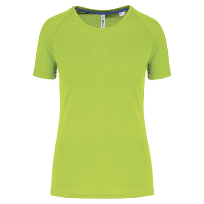 LADIES' RECYCLED ROUND NECK SPORTS T-SHIRT - Lime - colorimageurl