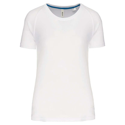 LADIES' RECYCLED ROUND NECK SPORTS T-SHIRT - White - colorimageurl