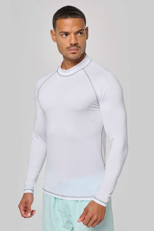 MEN'S TECHNICAL LONG-SLEEVED T-SHIRT WITH UV PROTECTION - White - modelimageurl
