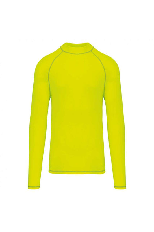 MEN'S TECHNICAL LONG-SLEEVED T-SHIRT WITH UV PROTECTION - Fluorescent Yellow - colorimageurl