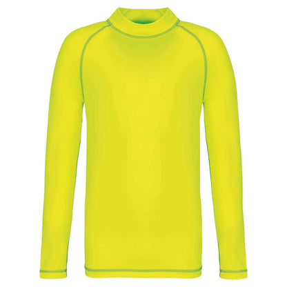 CHILDREN’S LONG-SLEEVED TECHNICAL T-SHIRT WITH UV PROTECTION - Fluorescent Yellow - colorimageurl