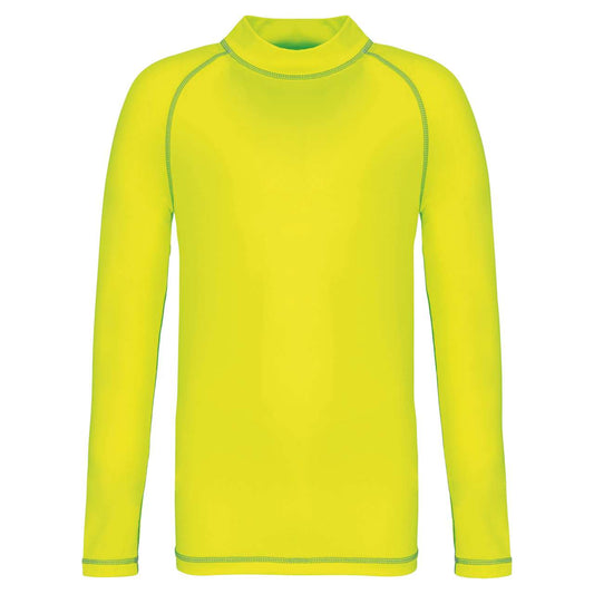 CHILDREN’S LONG-SLEEVED TECHNICAL T-SHIRT WITH UV PROTECTION - Fluorescent Yellow - colorimageurl