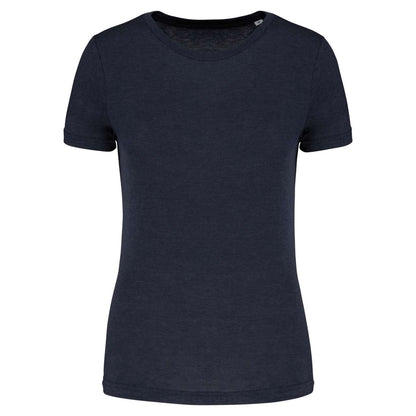 LADIES' TRIBLEND ROUND NECK SPORTS T-SHIRT - French Navy Heather - colorimageurl