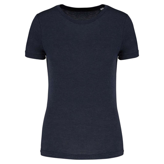 LADIES' TRIBLEND ROUND NECK SPORTS T-SHIRT - French Navy Heather - colorimageurl
