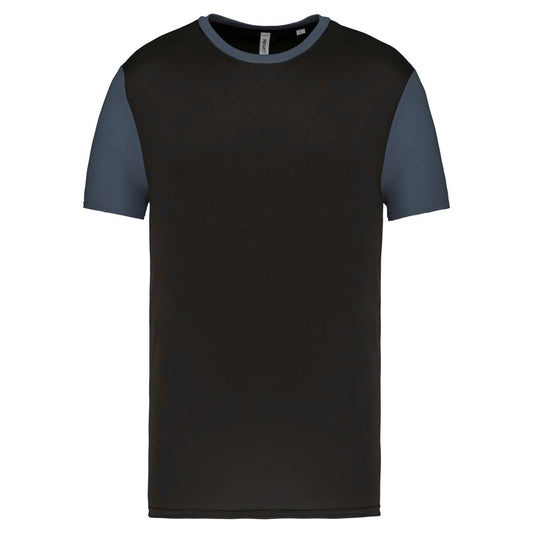 ADULTS' BICOLOUR SHORT-SLEEVED T-SHIRT - Black/Sporty Grey - colorimageurl