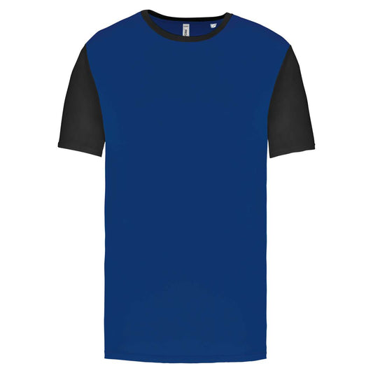 ADULTS' BICOLOUR SHORT-SLEEVED T-SHIRT - Sporty Royal Blue/Sporty Yellow - colorimageurl