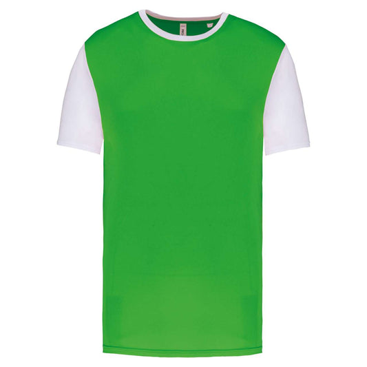 ADULTS' BICOLOUR SHORT-SLEEVED T-SHIRT - Green/White - colorimageurl