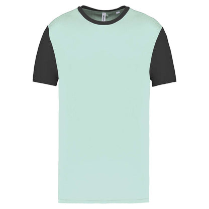 ADULTS' BICOLOUR SHORT-SLEEVED T-SHIRT - Ice Mint/Dark Grey - colorimageurl