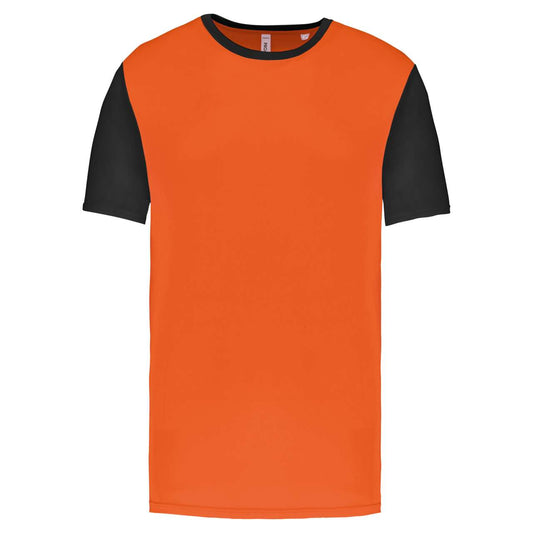 ADULTS' BICOLOUR SHORT-SLEEVED T-SHIRT - Orange/Black - colorimageurl