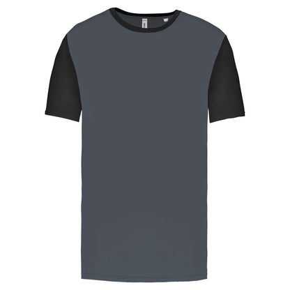ADULTS' BICOLOUR SHORT-SLEEVED T-SHIRT - Sporty Grey/Black - colorimageurl