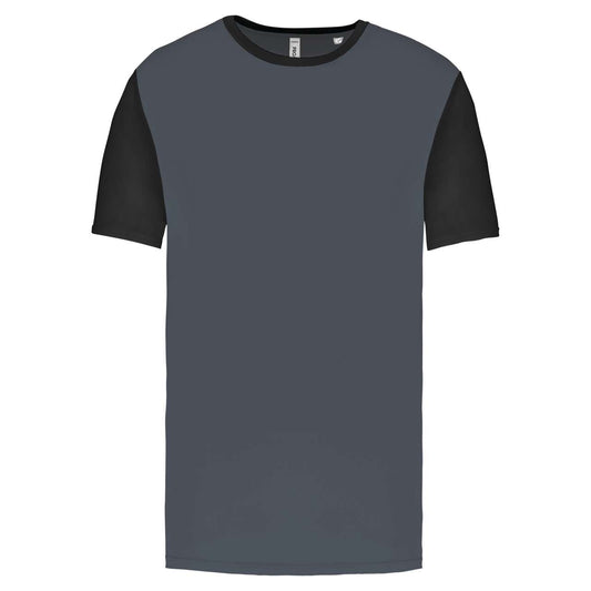 ADULTS' BICOLOUR SHORT-SLEEVED T-SHIRT - Sporty Grey/Black - colorimageurl