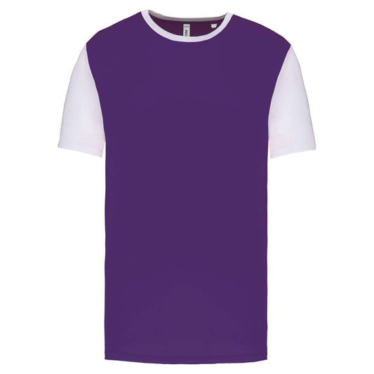 ADULTS' BICOLOUR SHORT-SLEEVED T-SHIRT - Sporty Purple/White - colorimageurl