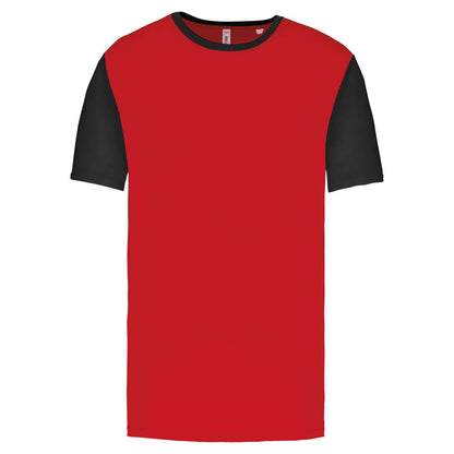 ADULTS' BICOLOUR SHORT-SLEEVED T-SHIRT - Sporty Red/White - colorimageurl