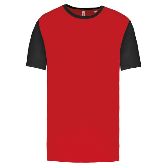 ADULTS' BICOLOUR SHORT-SLEEVED T-SHIRT - Sporty Red/White - colorimageurl