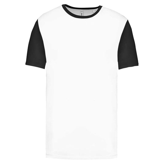 ADULTS' BICOLOUR SHORT-SLEEVED T-SHIRT - White/Black - colorimageurl