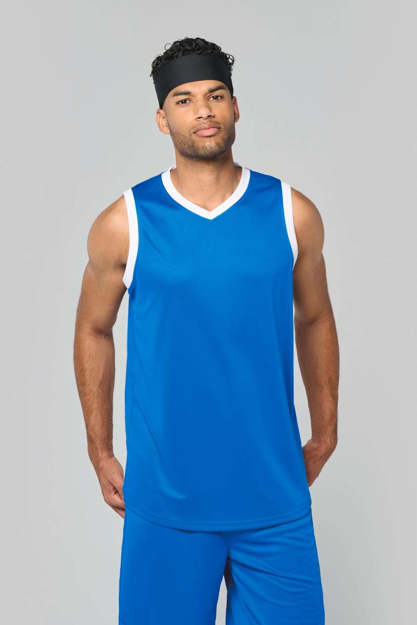 MEN'S BASKETBALL JERSEY - White/Black - modelimageurl