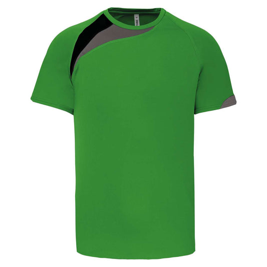 ADULTS' SHORT-SLEEVED JERSEY - Green/Black/Storm Grey - Main