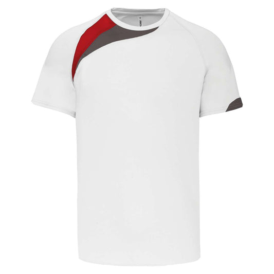 ADULTS' SHORT-SLEEVED JERSEY - White/Sporty Red/Storm Grey - Main