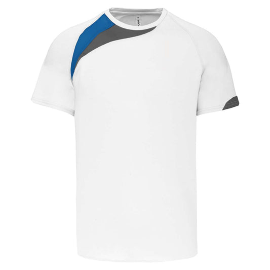 ADULTS' SHORT-SLEEVED JERSEY - White/Sporty Royal Blue/Storm Grey - Main