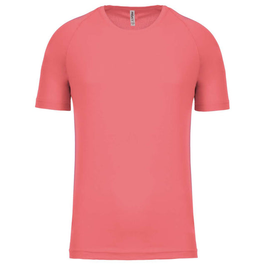 MEN'S SHORT-SLEEVED SPORTS T-SHIRT - Coral - Main