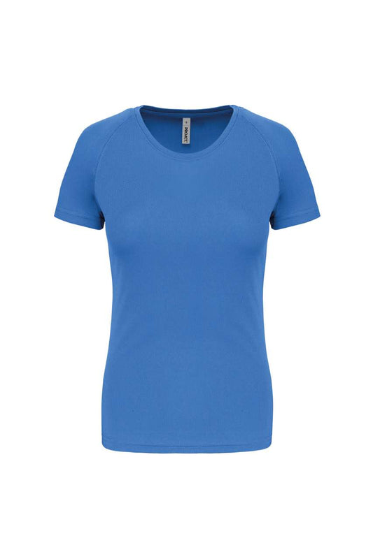 LADIES' SHORT-SLEEVED SPORTS T-SHIRT - Aqua Blue - Main