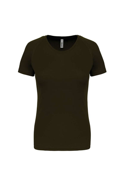LADIES' SHORT-SLEEVED SPORTS T-SHIRT - Dark Khaki - Main