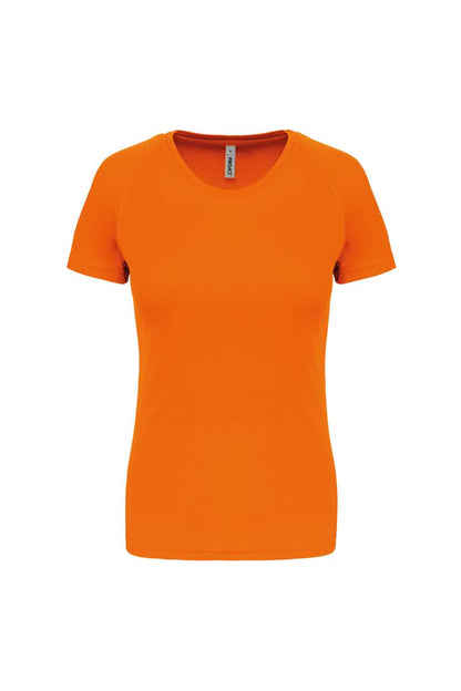 LADIES' SHORT-SLEEVED SPORTS T-SHIRT - Fluorescent Orange - Main