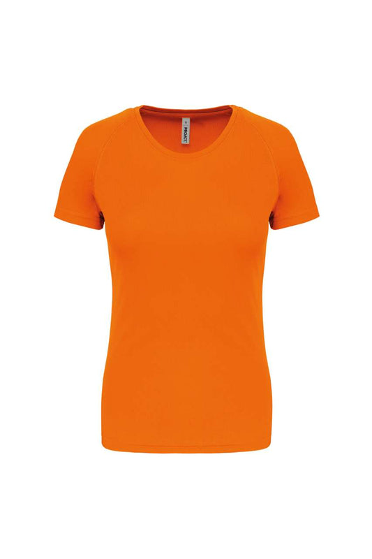 LADIES' SHORT-SLEEVED SPORTS T-SHIRT - Fluorescent Orange - Main