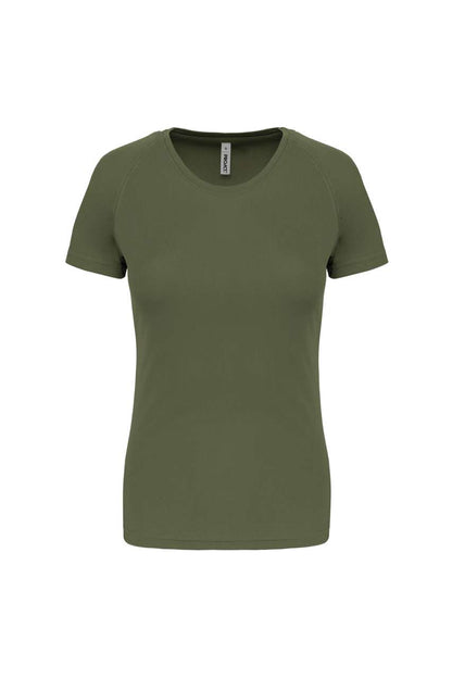 LADIES' SHORT-SLEEVED SPORTS T-SHIRT - Olive - Main