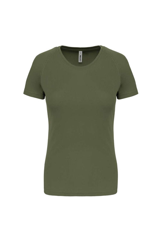 LADIES' SHORT-SLEEVED SPORTS T-SHIRT - Olive - Main