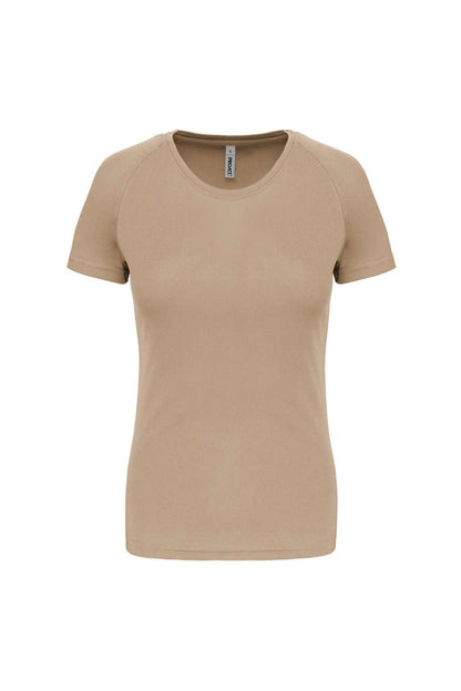LADIES' SHORT-SLEEVED SPORTS T-SHIRT - Sand - Main