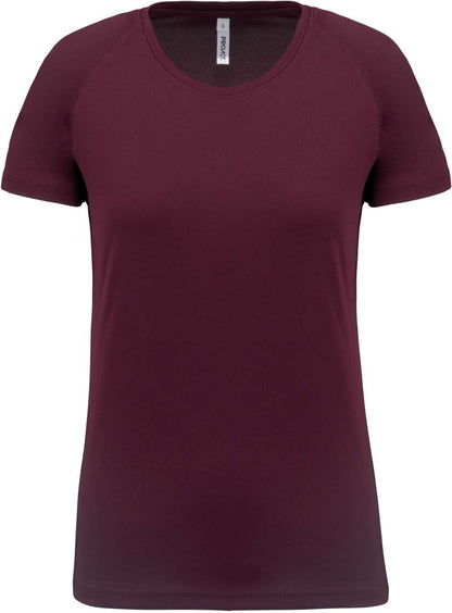 LADIES' SHORT-SLEEVED SPORTS T-SHIRT - Wine - Main