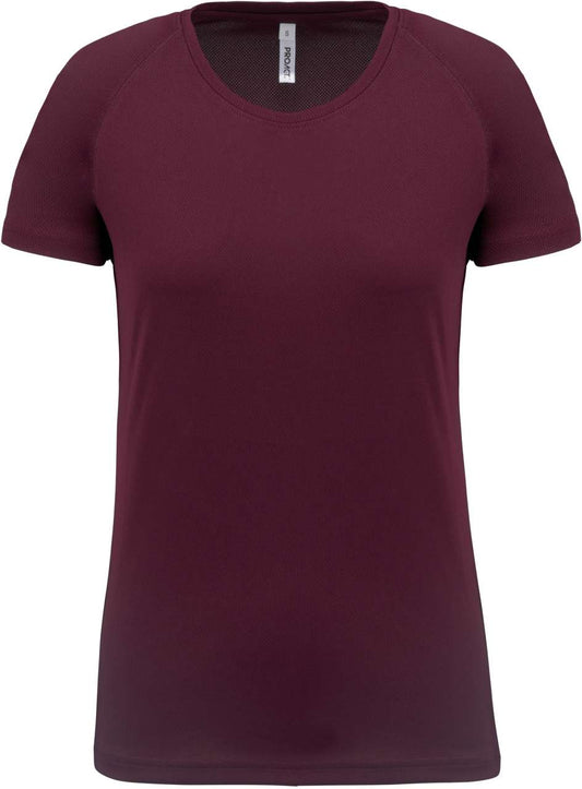 LADIES' SHORT-SLEEVED SPORTS T-SHIRT - Wine - Main